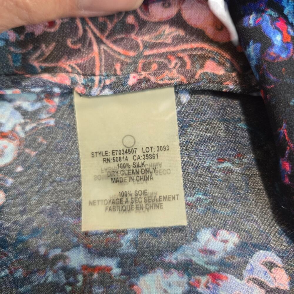 Elie Tahari Bessie Sleeveless Blouse 100% Silk Women's Size XS Dark Romantic - Picture 7 of 10